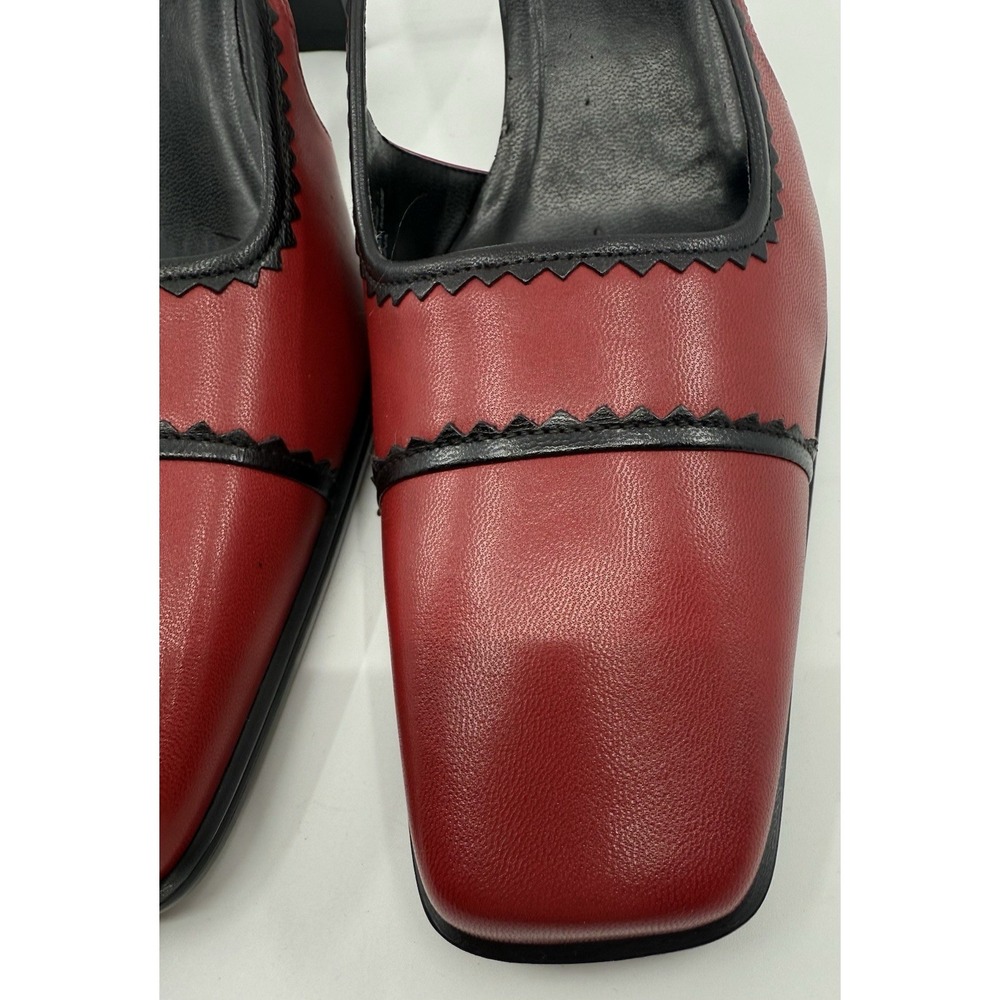 Anne Klein Women's Heels Red & Black Hannah Slingback In Box Shoes Leather Sz 8 - Picture 2 of 12